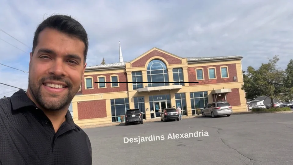 Local mortgage agent Philippe Alexandre in front of Desjardins in Alexandria, Ontario